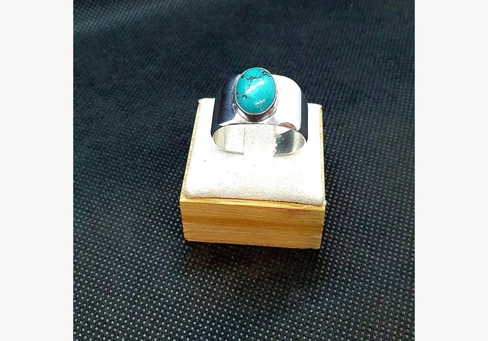 Chevalière homme turquoise agent massif