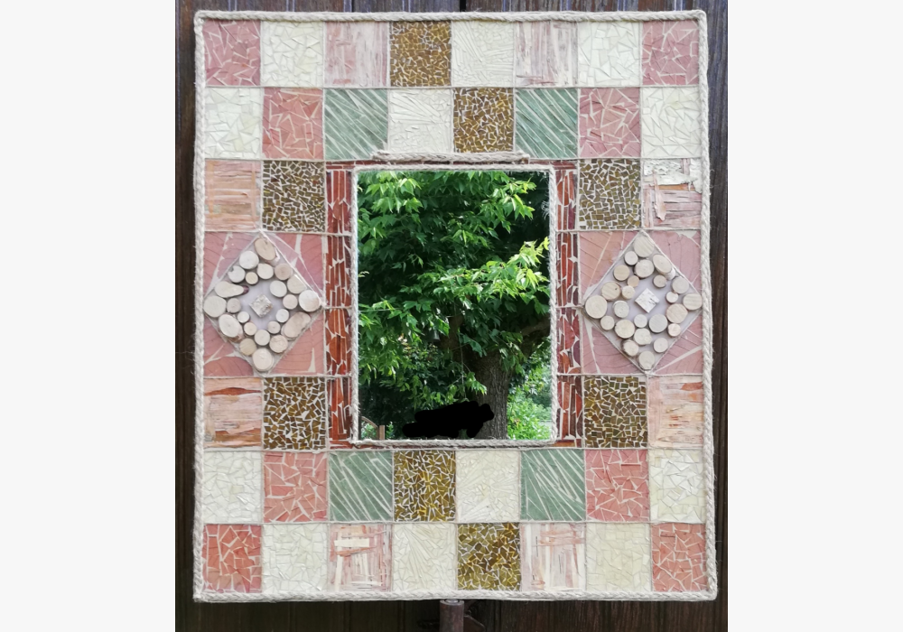 Miroir mosaïque de feuilles