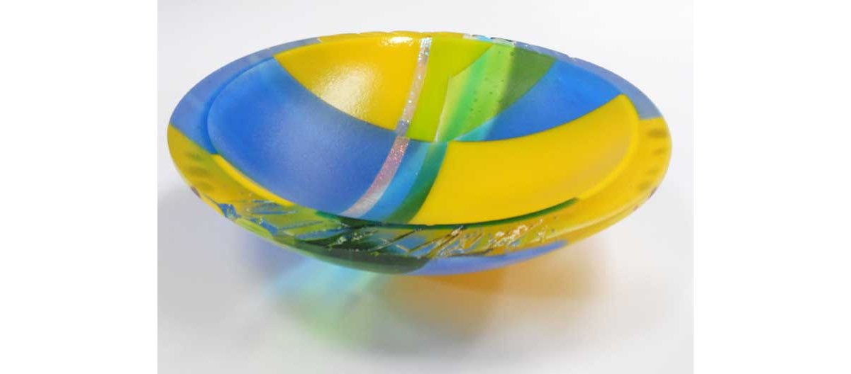 Plat décoratif en verre