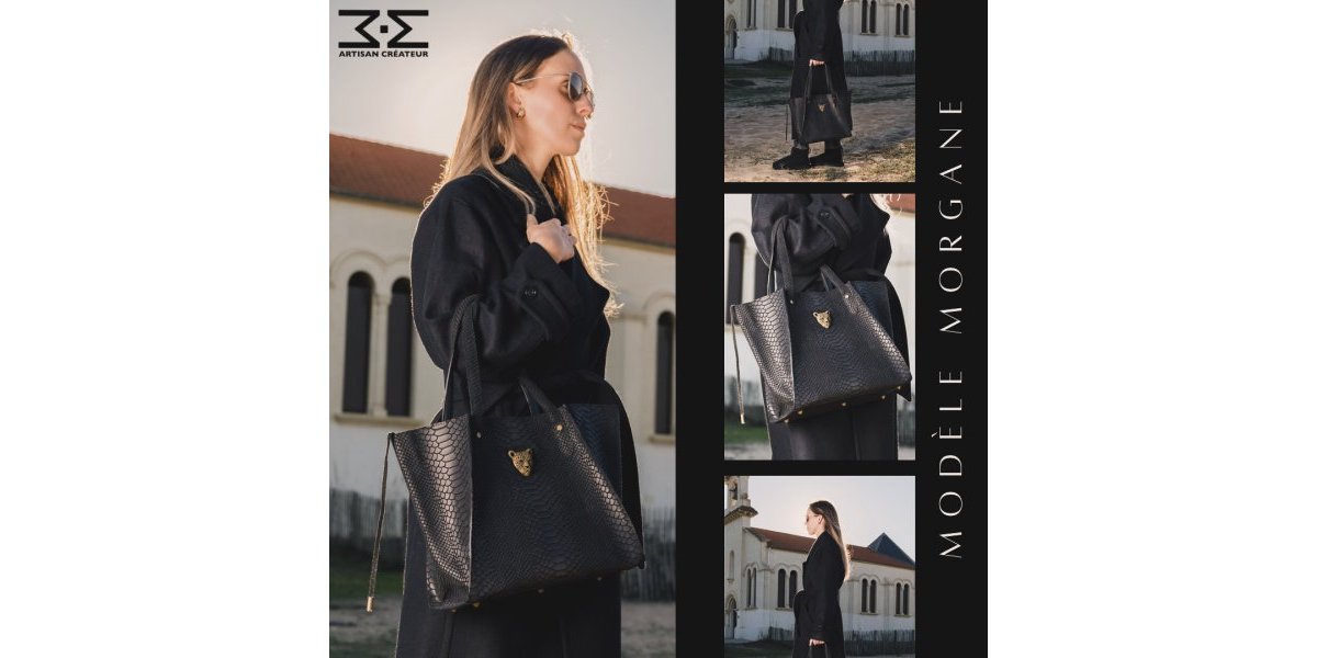 Modèle Morgane réalisé en cuir suédé texturé python noir