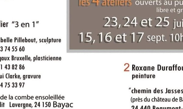 Ouvertures d’ateliers