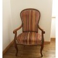 fauteuil tissu rayé multicolore