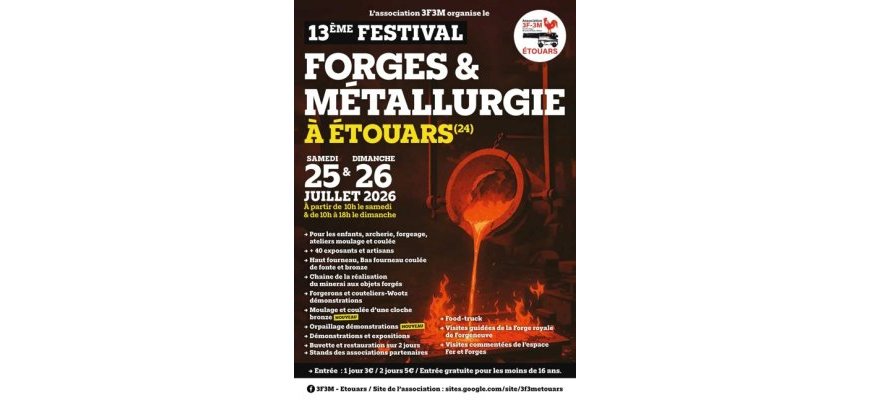 Le Festival Forges & Métallurgie revient à Étouars les 25 et 26 juillet