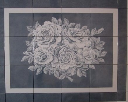 le bouquet, gravure sur oxyde - cuisson 800°
