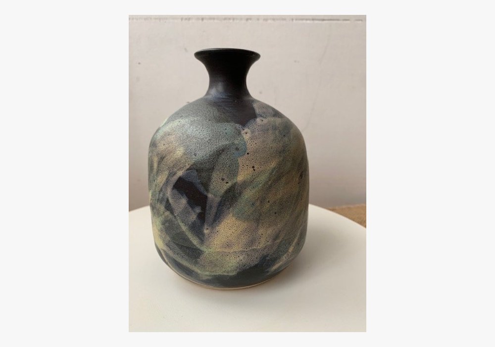 Vase en grès, impression orient