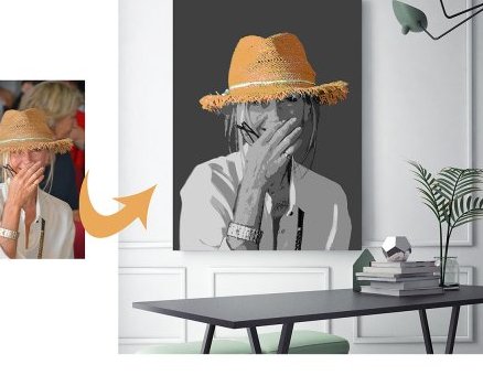 Portrait au chapeau orange