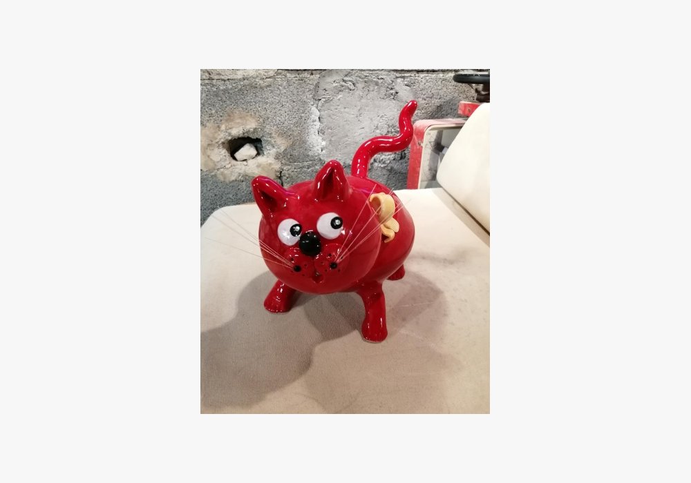 Martine SALOMON / FAÏENCE SALOMON - le chat à l’affut 
