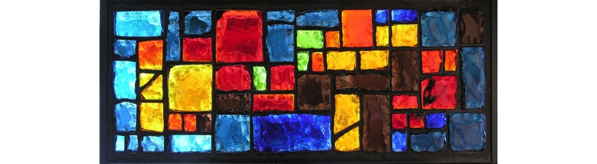 Urba - Vitrail en dalles de verre (40 x 102 cm)
