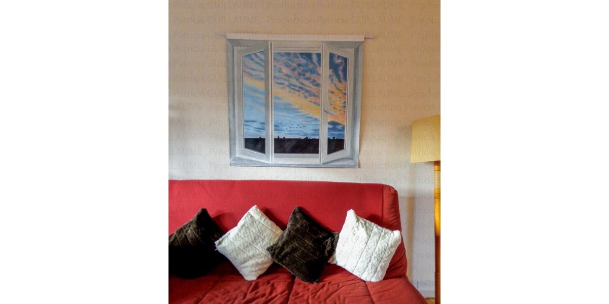 soleil couchant par la fenêtre, en trompe l’oeil