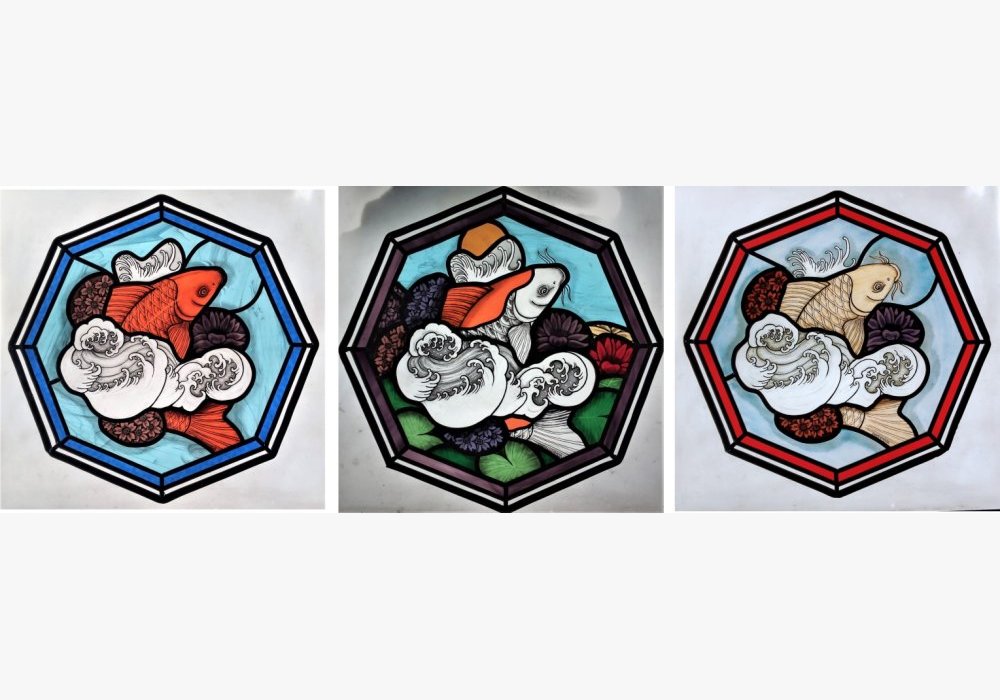 Marion SANDNER / SANDNERGLASS - koi projects (47cm hexagonaux)