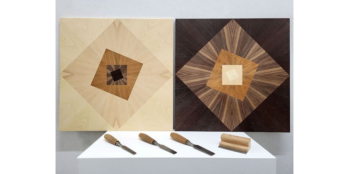 Tableaux Clair-Obscur (marqueterie : bois de wengue, noyer, merisier, hêtre, sycomore)