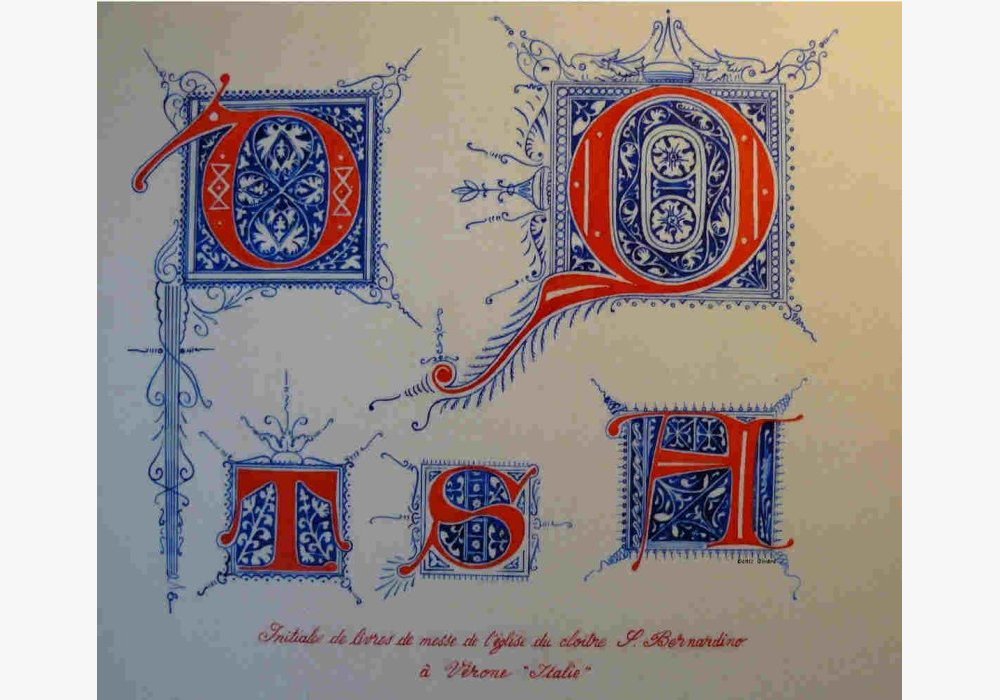 Lettrines de livres de messe Saint Bernardino (Italie) - enluminure sur parchemin 